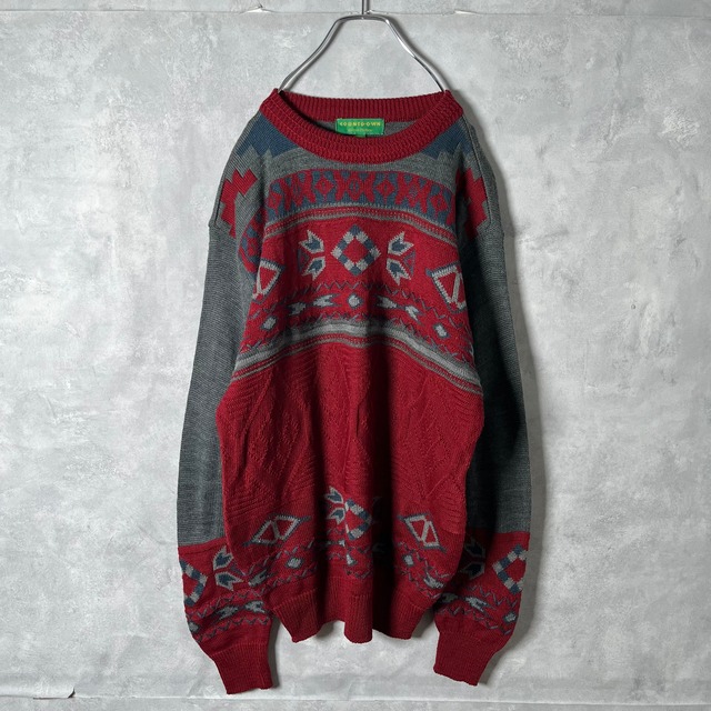 #6744 retro native geometric pattern acryl knit