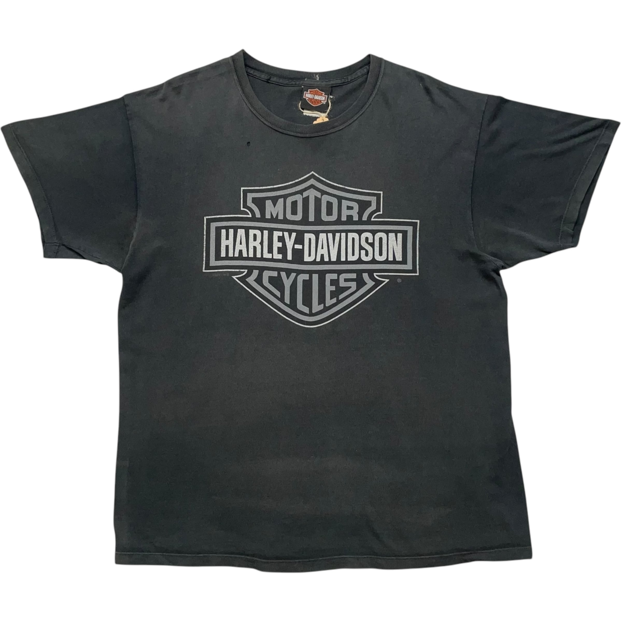 《L》 Harley-Davidson ハーレーダビッドソン Tシャツ 両面プリント フェード ブラック no.6816