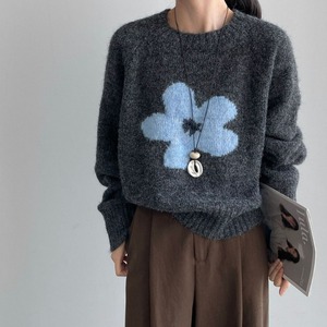 floral crew neck sweater J00028
