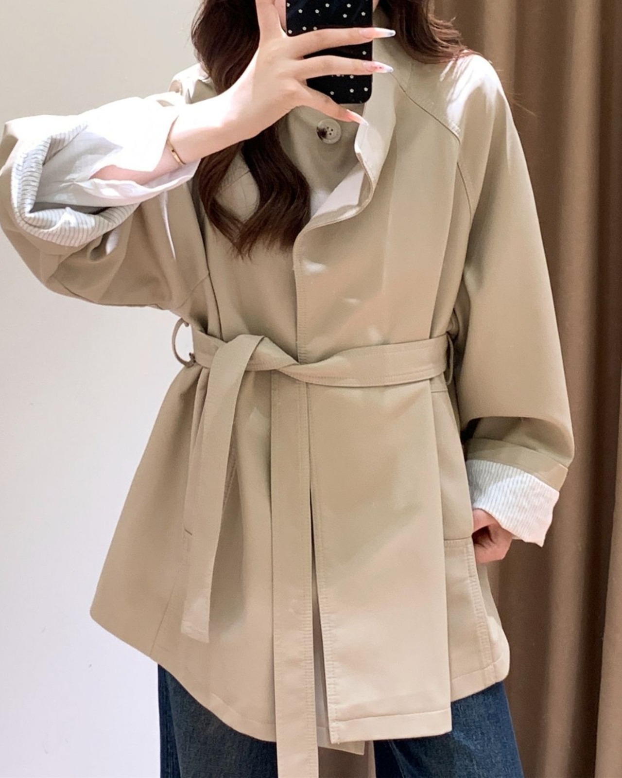 ベルトデザインフェイクレザージャケット 3color A0685 - 5