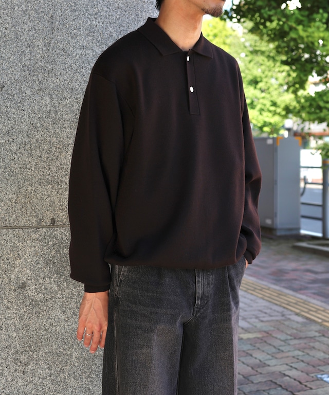UNIVERSAL PRODUCTS. / 263-60203 HIGH GAUGE KNIT POLO(BROWN)