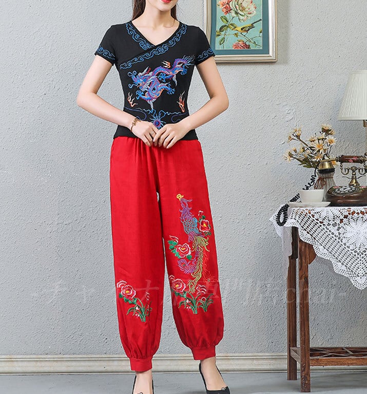 チャイナ服 刺繍パンツ zb142 | チャイナ服専門店のchai チャイナ服 刺繍パンツ zb142 | チャイナ服専門店のchai
