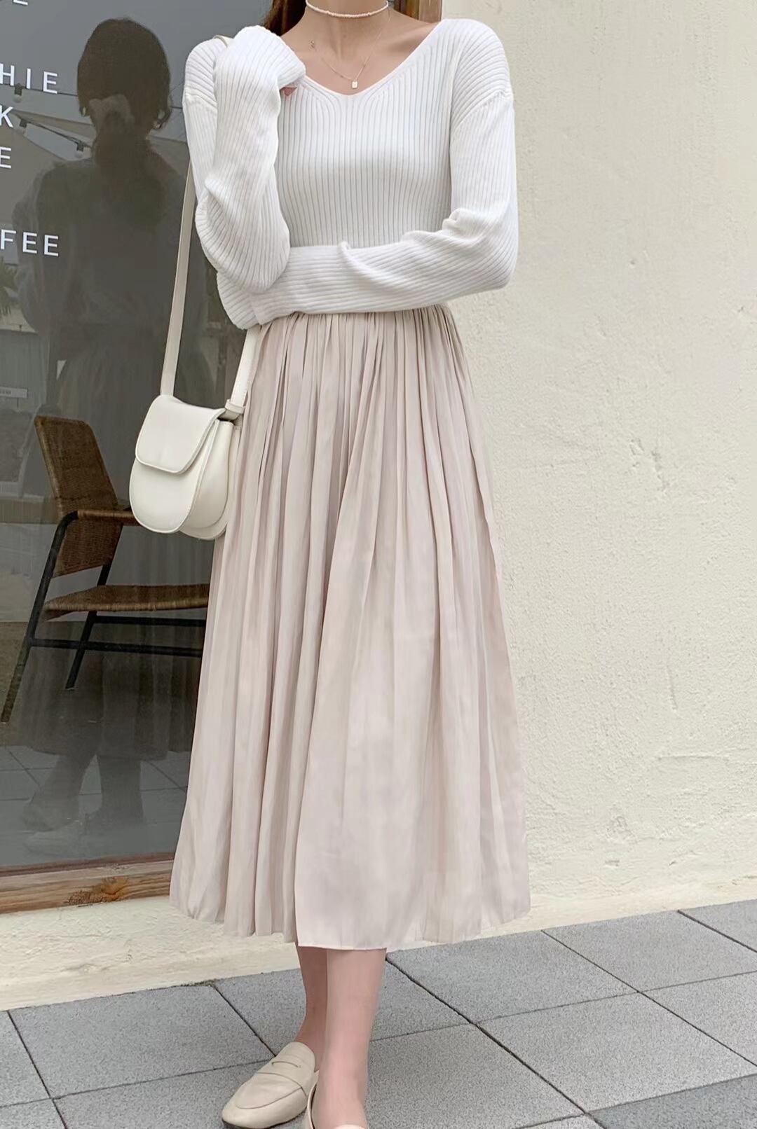 ミモレ丈フレアスカート　AJ2205-616