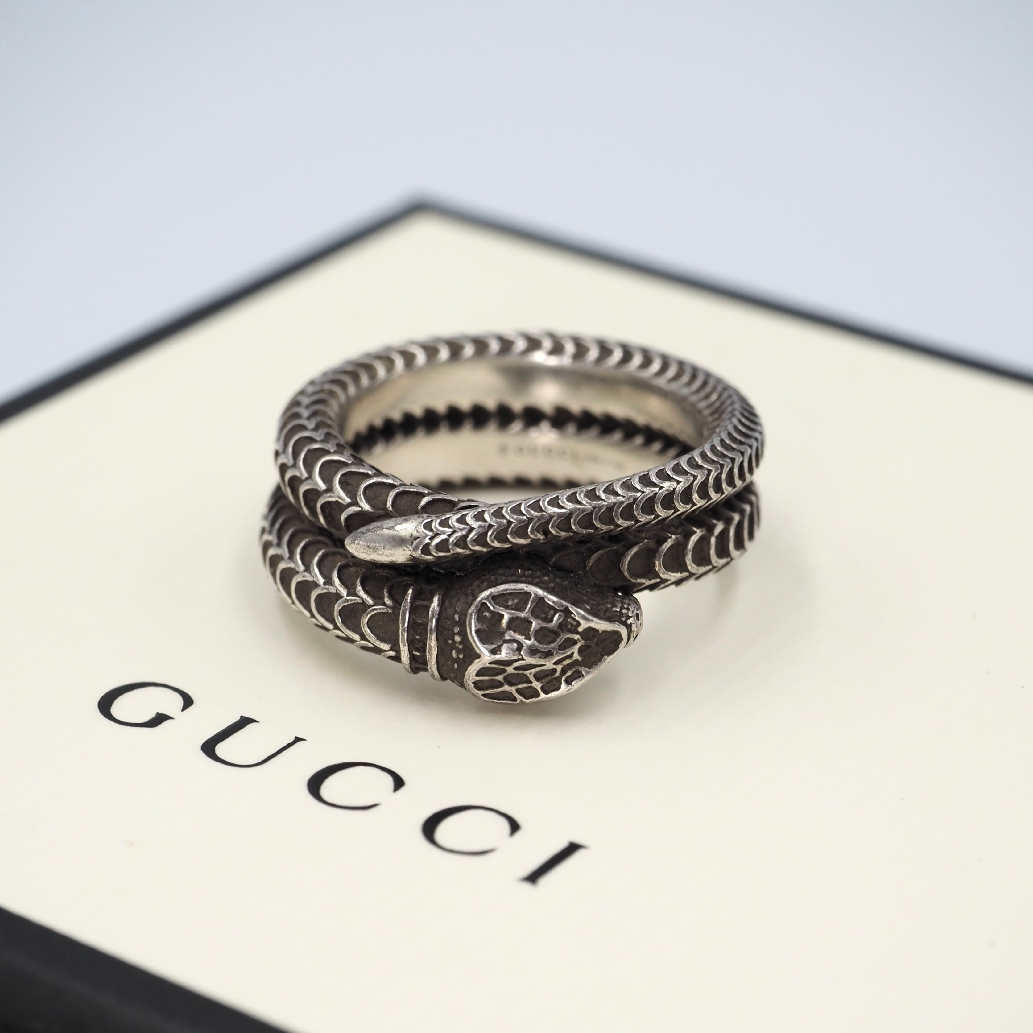 GUCCI 約18号 スネーク リング シルバー925 グッチ 付属品付き