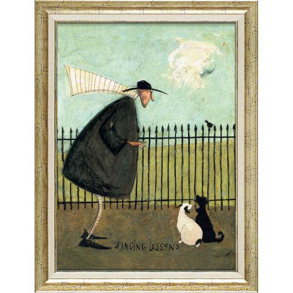 サムトフト「歌のレッスン」Ｌサイズ ゲル加工アート アートフレーム 絵画 インテリア