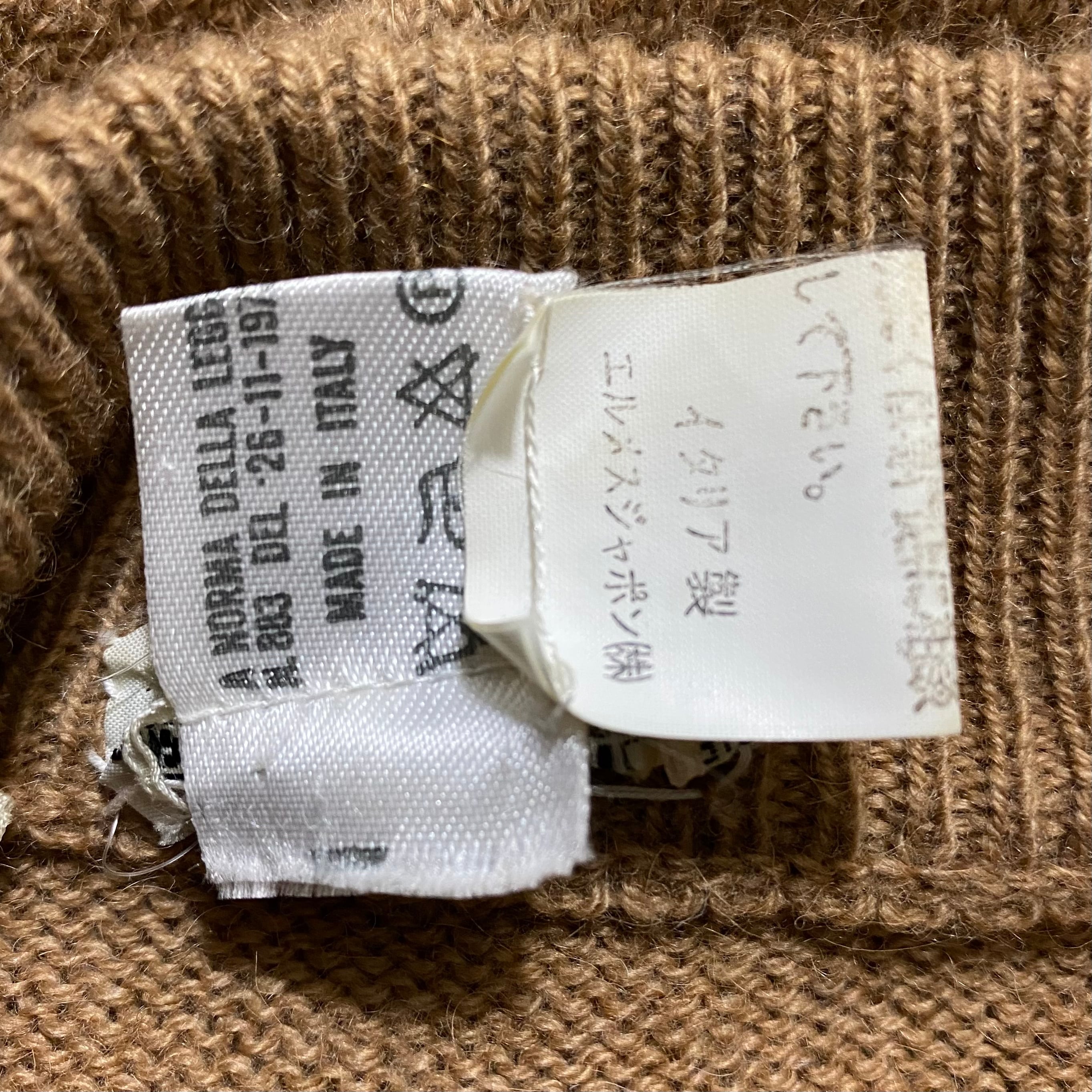 き*ら様 vintage HERMES leather switching ja vintage HERMES leather switching camel knit sweater | NOIR