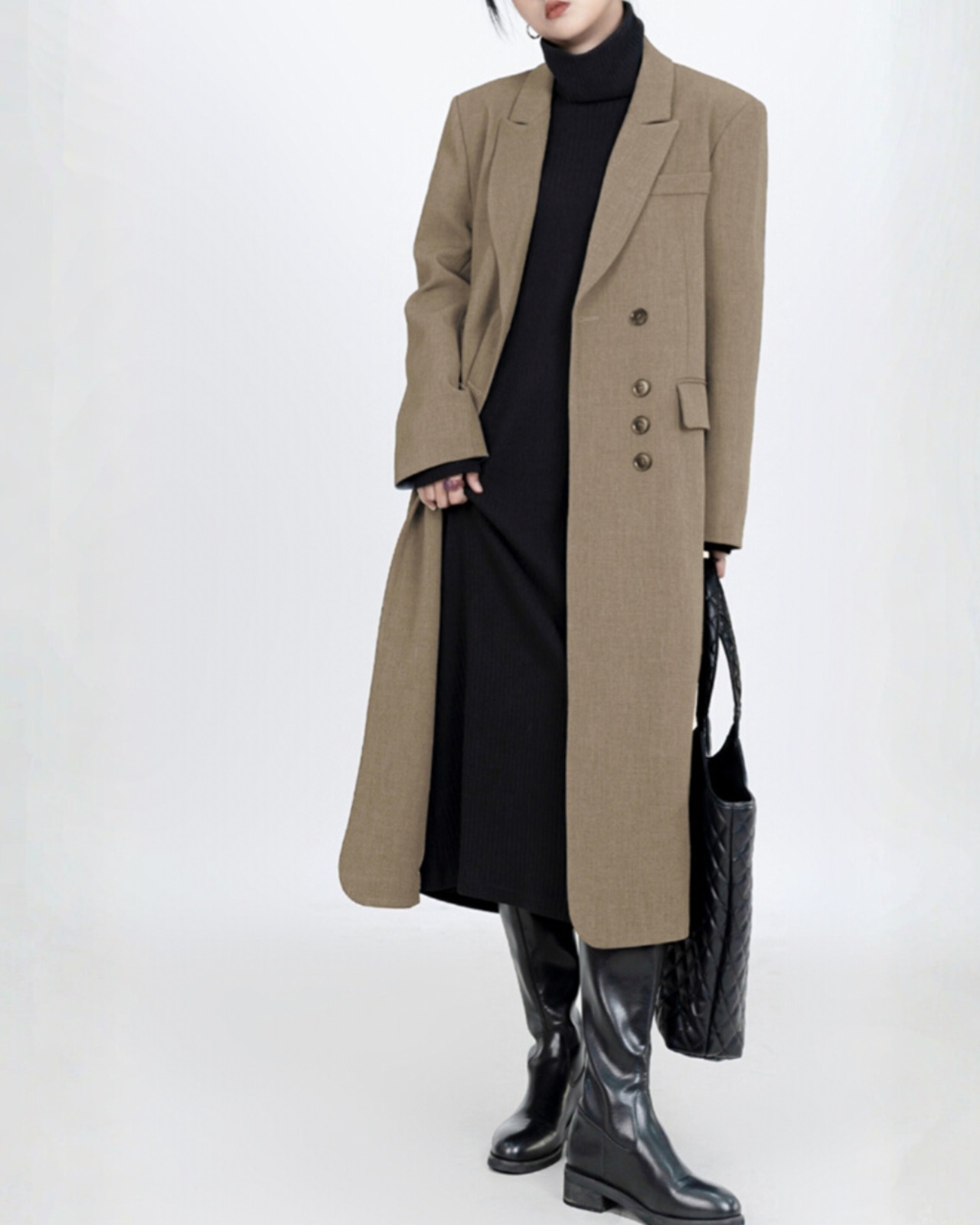 ストレートラインロングテーラードコート 3color A0643 - 5
