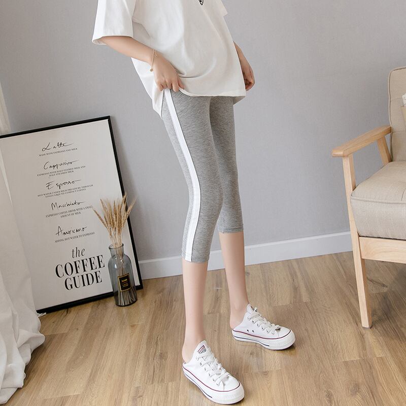 【新作】【送料無料】 マタニティウェア2019夏の新しいストレッチマタニティパンツファッションサイドステッチ妊婦の腹リフト7ポイントレギンス-アリババ サマー 夏物 expec264496266945