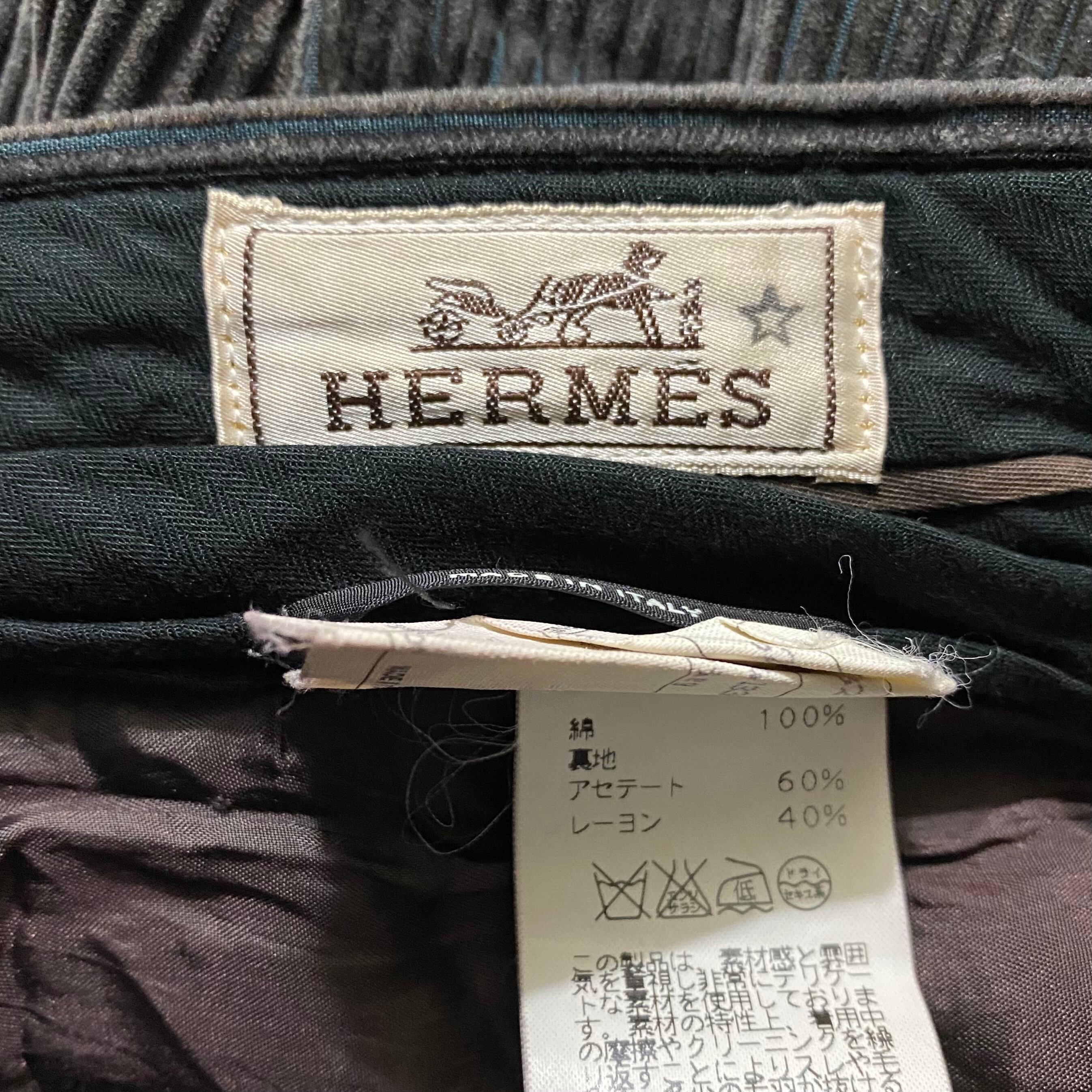HERMES faded gray color corduroy pants | NOIR ONLINE