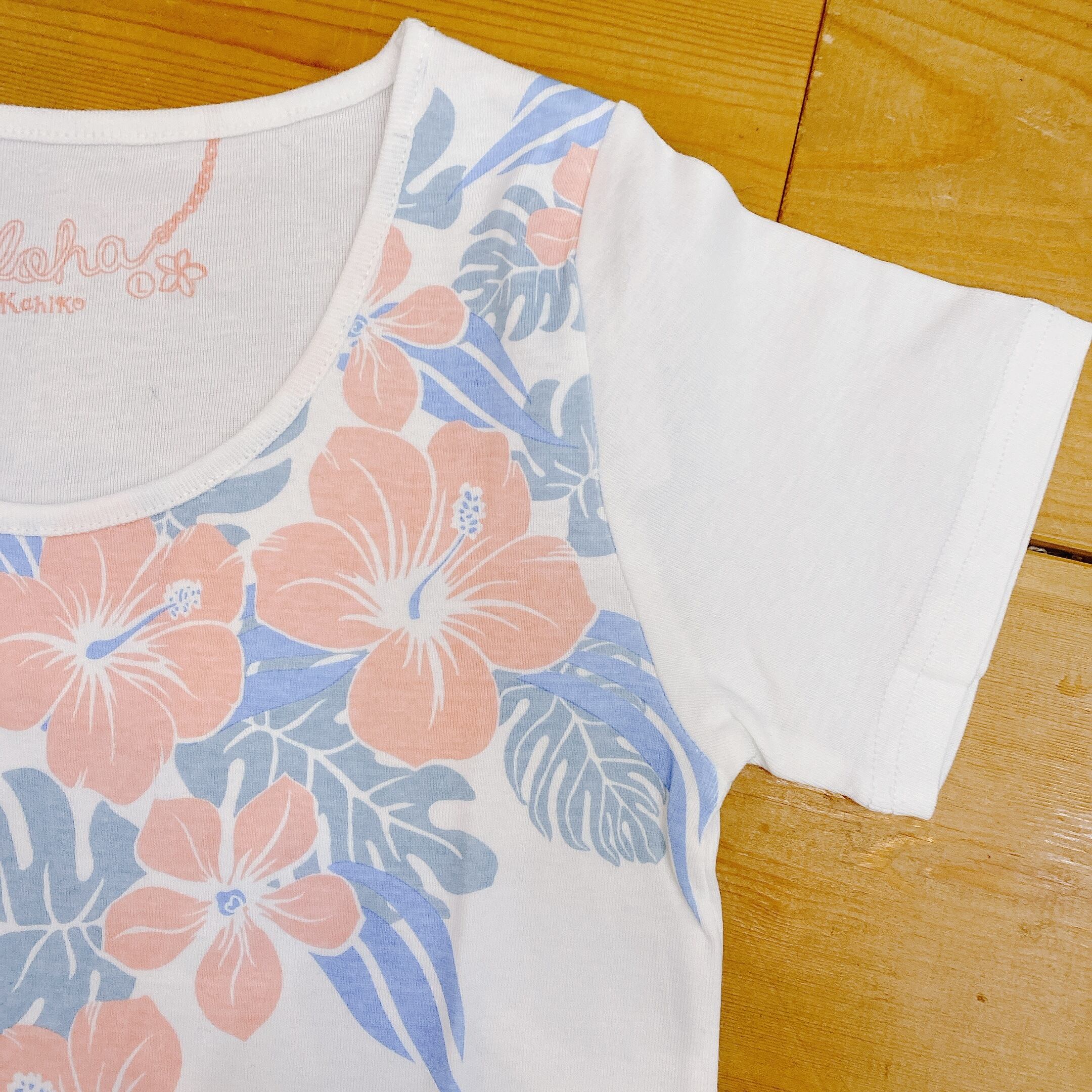 ハイビスカス Tシャツ ホワイト | ハワイアンドレス エコルエヒク