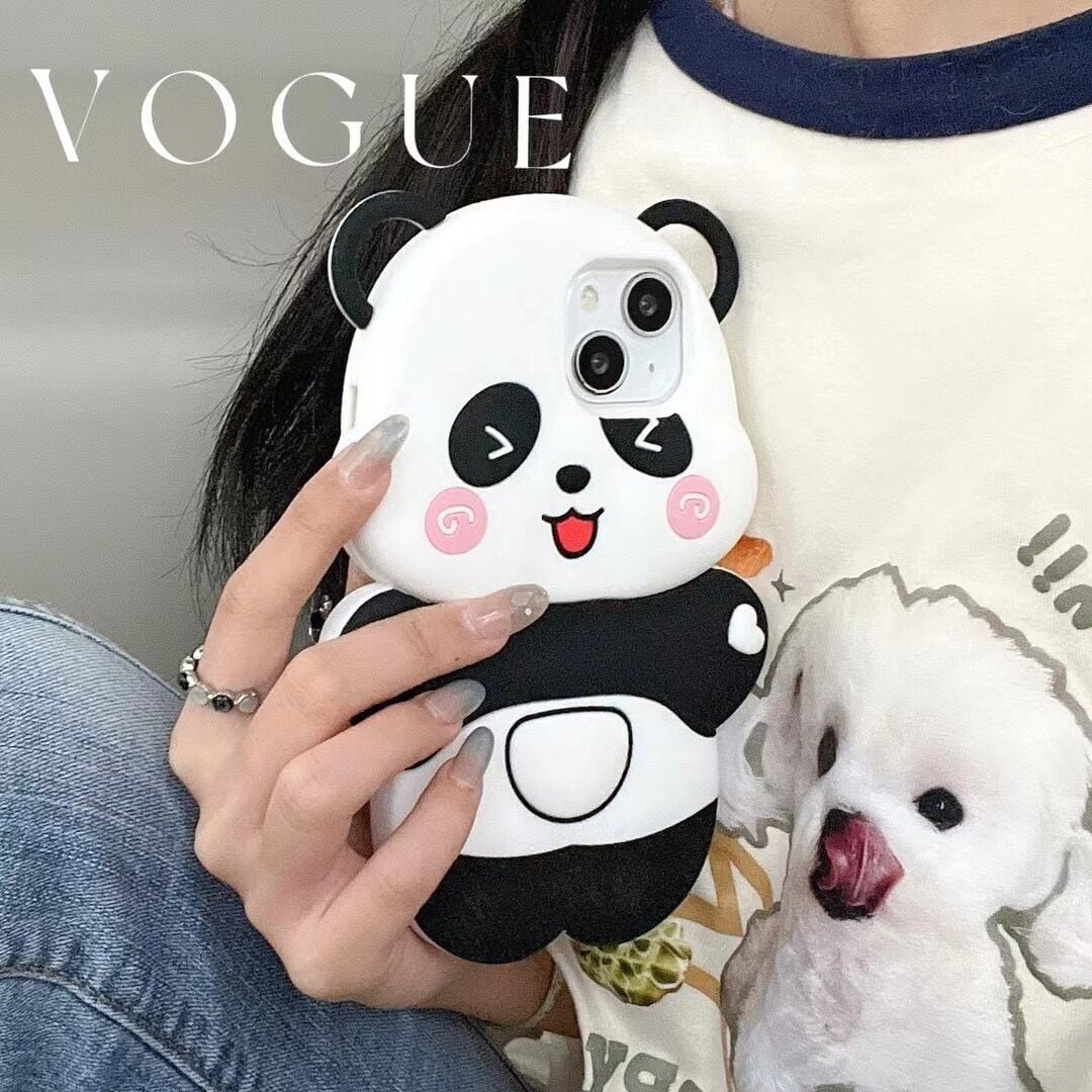可愛いパンダ iPhoneケース シリコン素材 可愛いケース 韓国