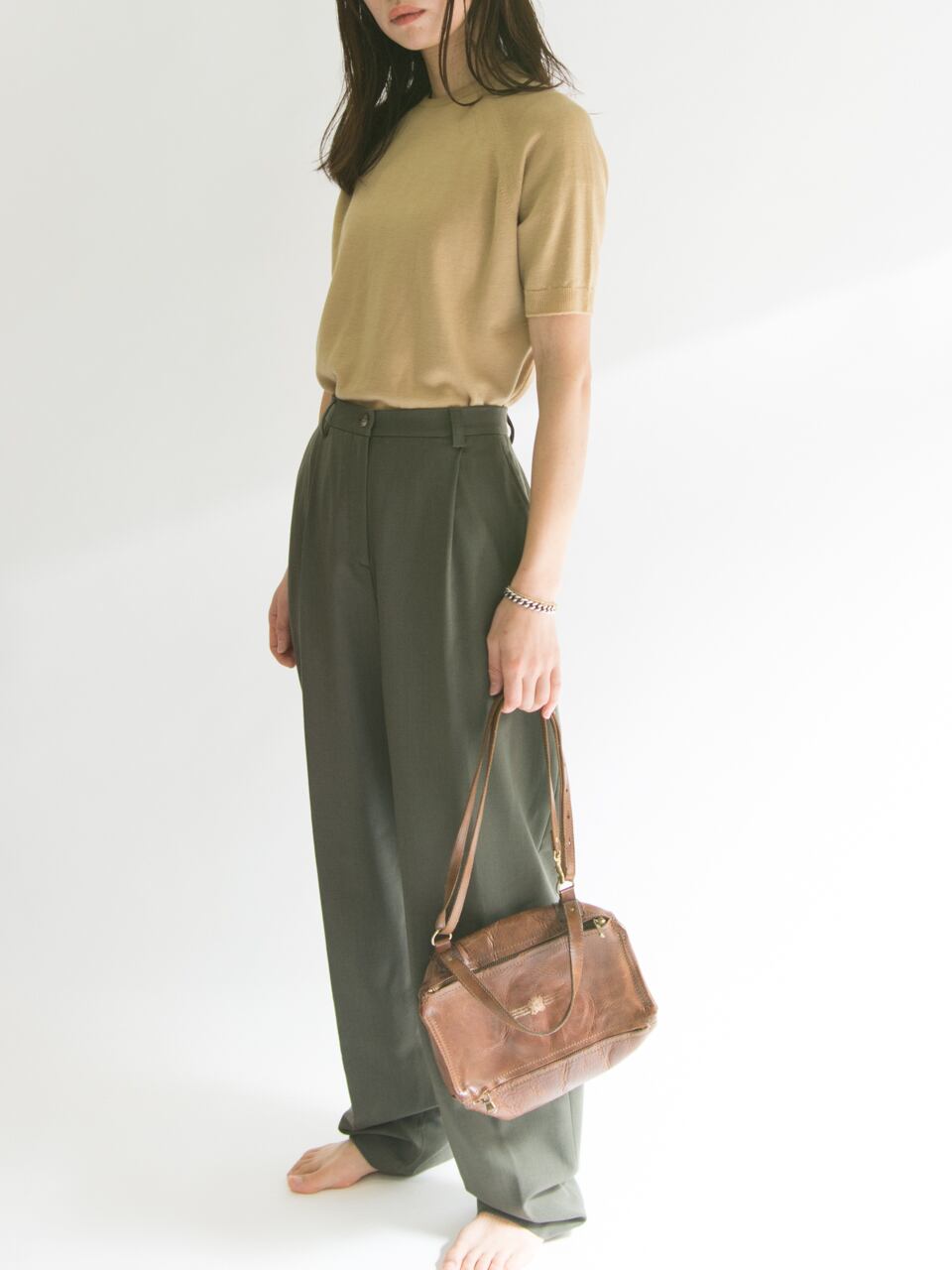 【Made in Italy】Vegitable tanned leather shoulder bag（イタリア製 レザーショルダーバッグ）1c