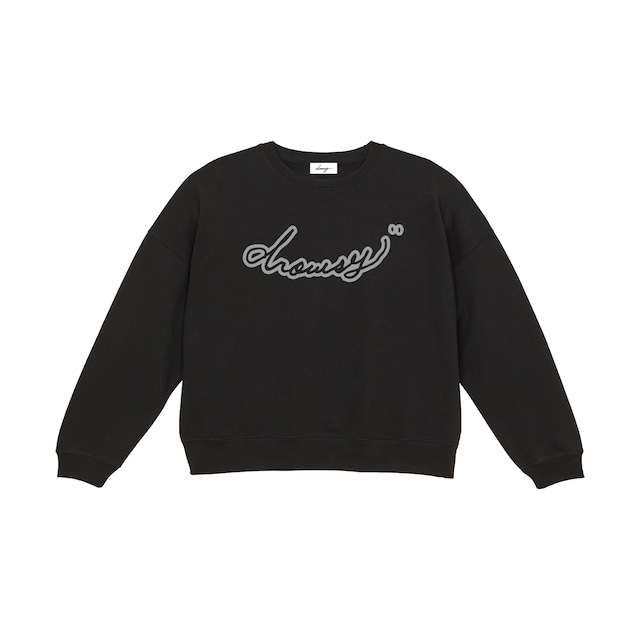 drowsy.. CAT BACK PRINT CREW SWEAT / 22SS / BK-gr