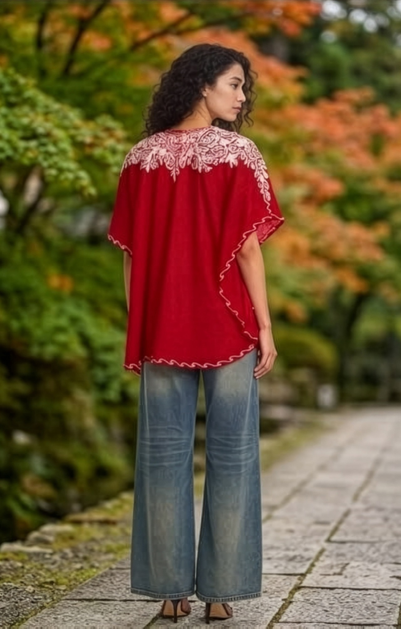 インディゴフラワー刺繍クルティ WA010 - 2