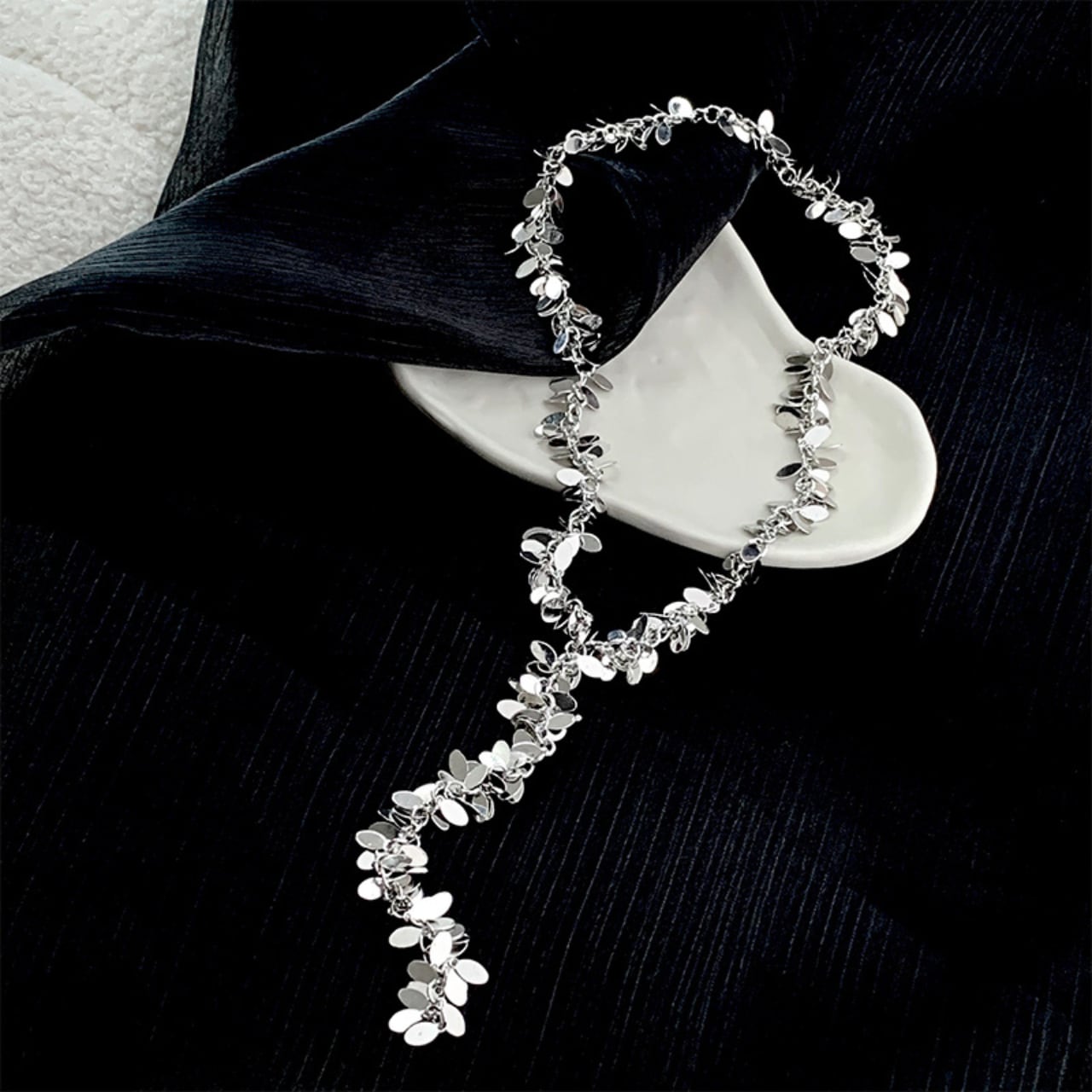 メタルパーツ ロング ネックレス 00350