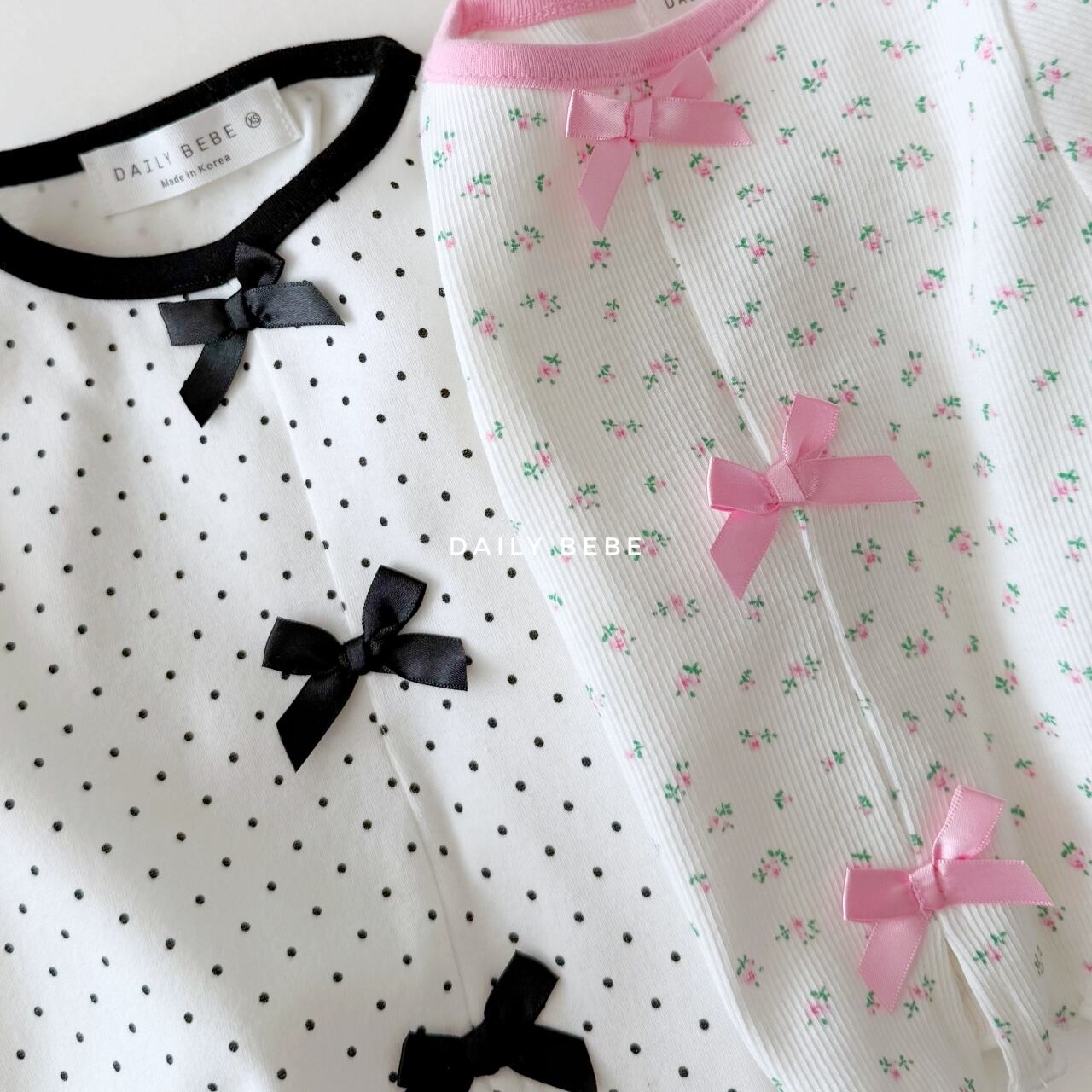 «sold out»«ジュニアサイズあり»«daily bebe» リボントップス 2colors