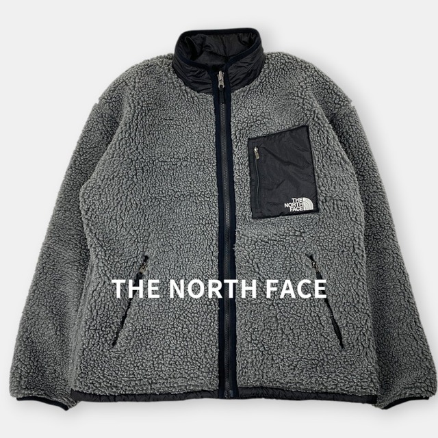 THE NORTH FACE ノースフェイス 23AW リバーシブル パイル ボア ブルゾン ジャケット NP72333 グレー 黒 M / J&NREUSE メンズ アウター