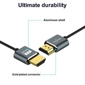 Twozoh HDMIケーブル 柔らか 0.3M HDMIケーブル細線 ハイパースリム HDMI 2.0ケーブル 軽量 4K HDMI短い 極細3D/4K@60Hz 2160P 1080P