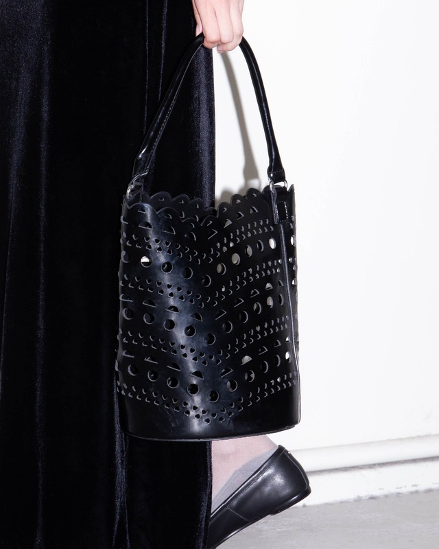 1990s Neiman Marcus - perforated bucket bag
