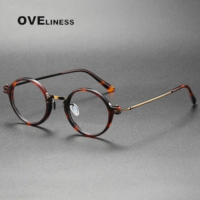 【OV0024】〈Titanium〉Retro Round Glasses