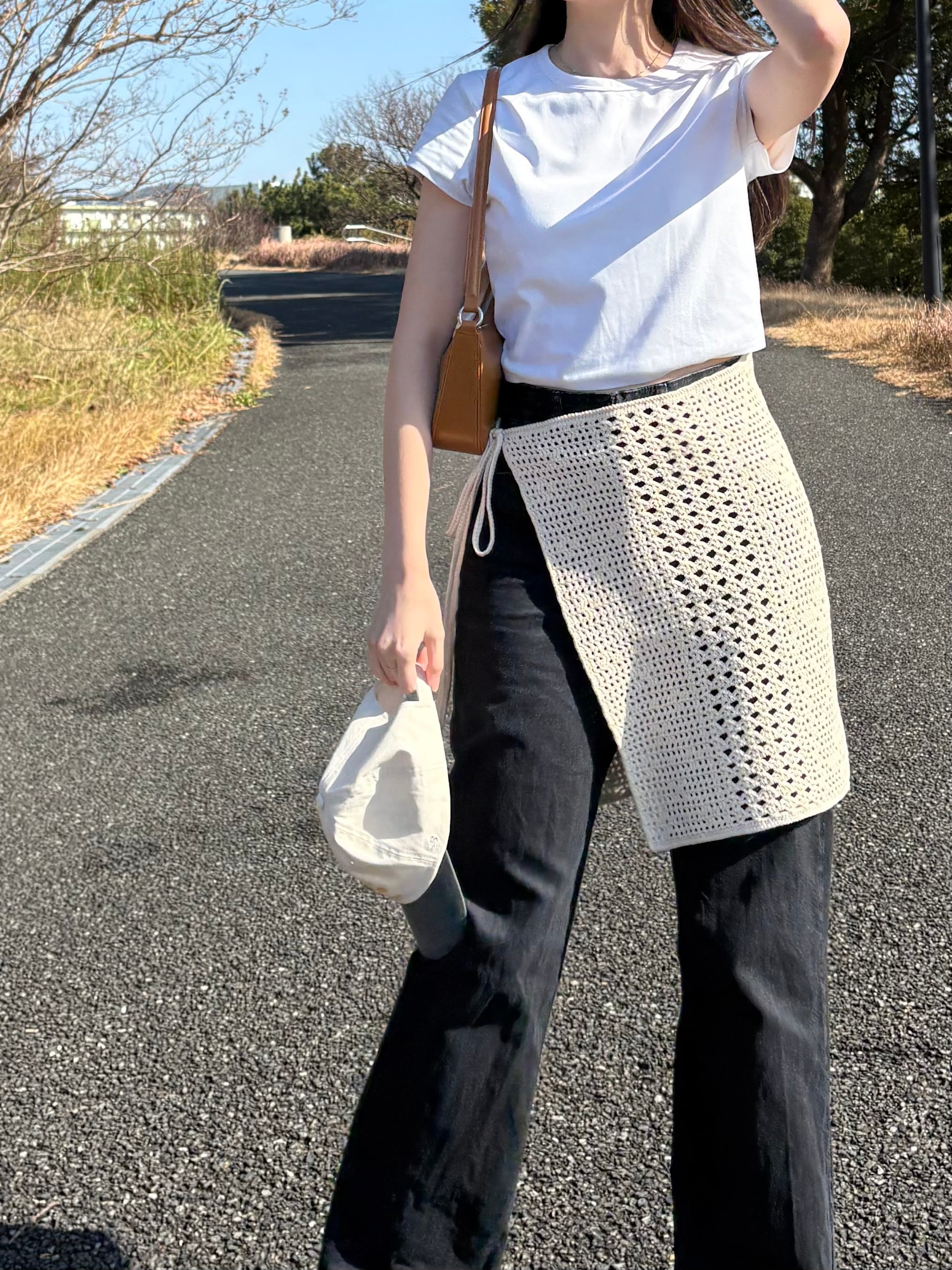 透かし模様の花柄ラップスカート｜natsuki knit.さんコラボキット