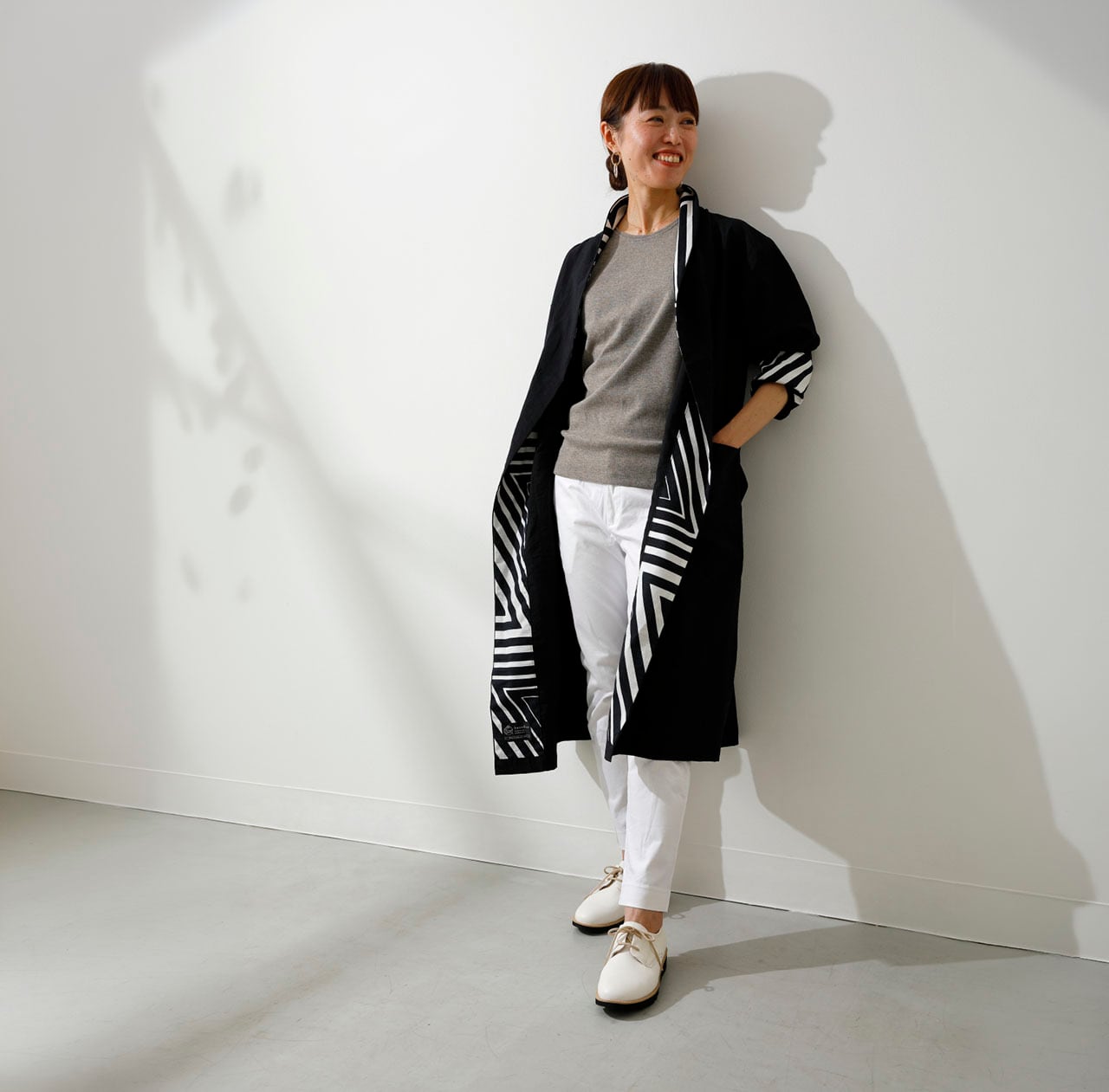 Bon Voyage Tote / black × stripe ボンボヤージュトート / 墨 x 縞