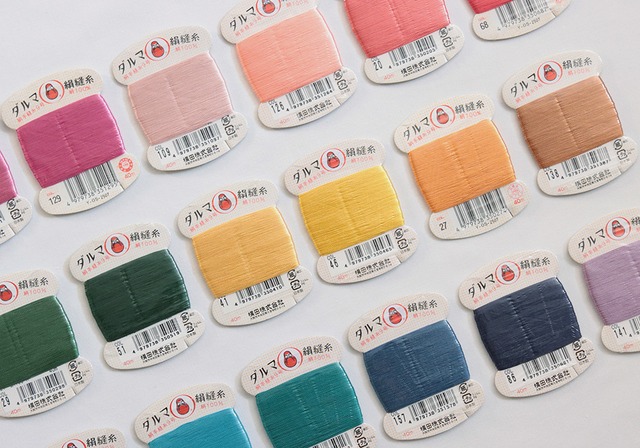 ダルマ印絹縫糸28色set（9号）