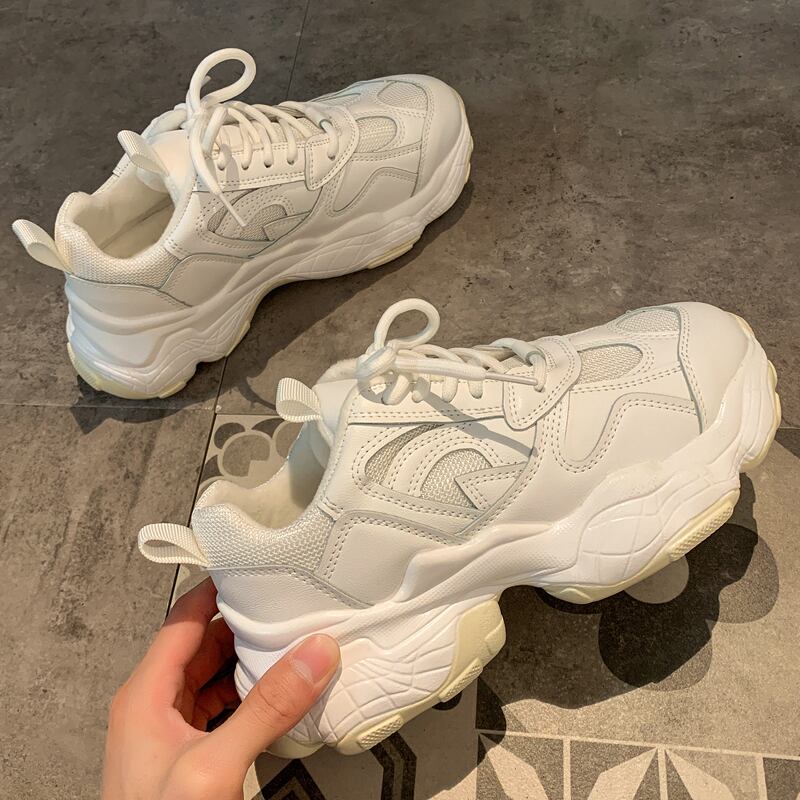 お父さんの靴女性のインズタイド2019秋と冬の新しいネット赤プラスベルベットの野生のスポンジケーキ厚底カジュアルスポーツシューズの女性 部族の婦人靴1147470