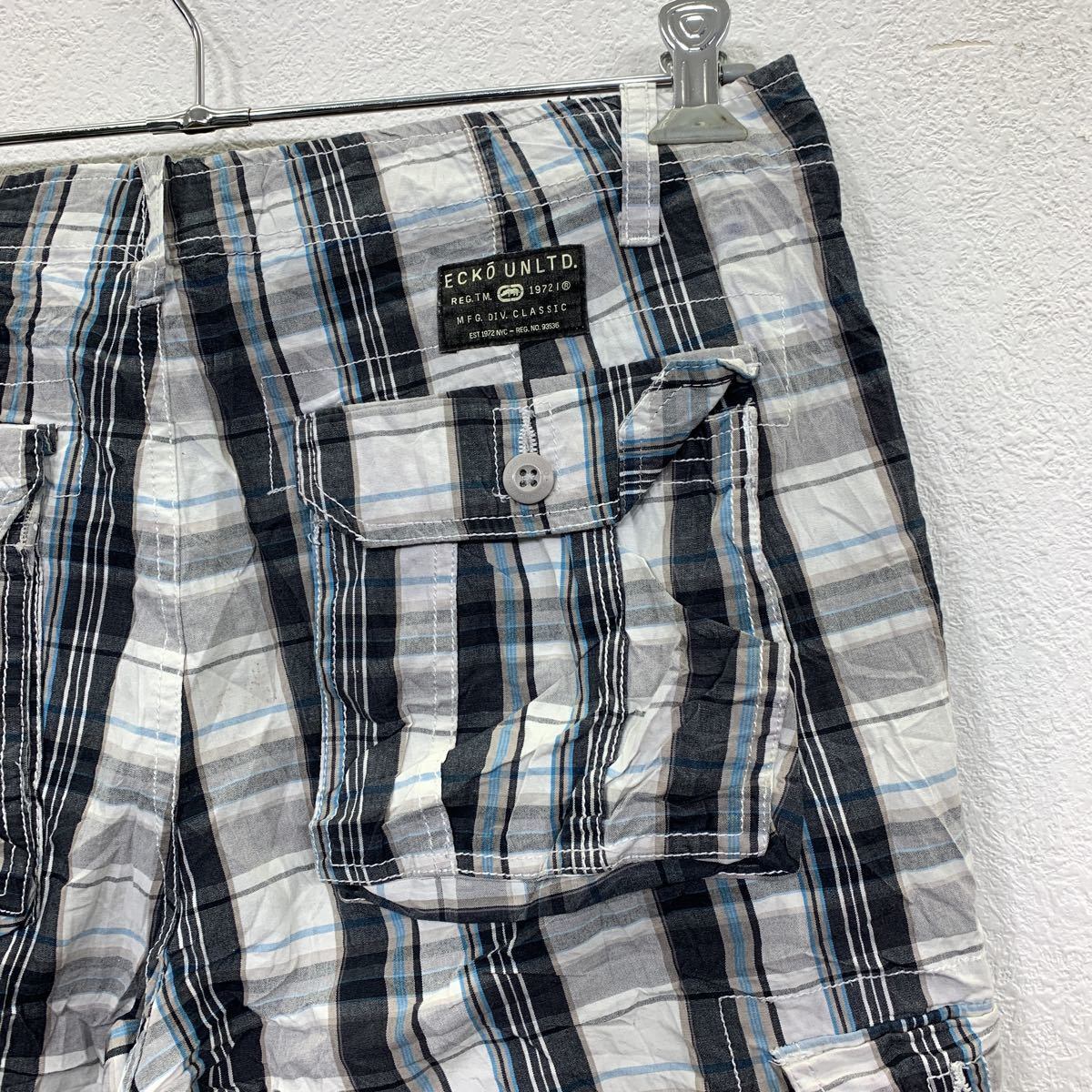 ECKO UNLTD チノショートパンツ W32 エコーアンリミテッド チェック柄 総柄 ハーフパンツ 古着卸 アメリカ仕入 2305-984