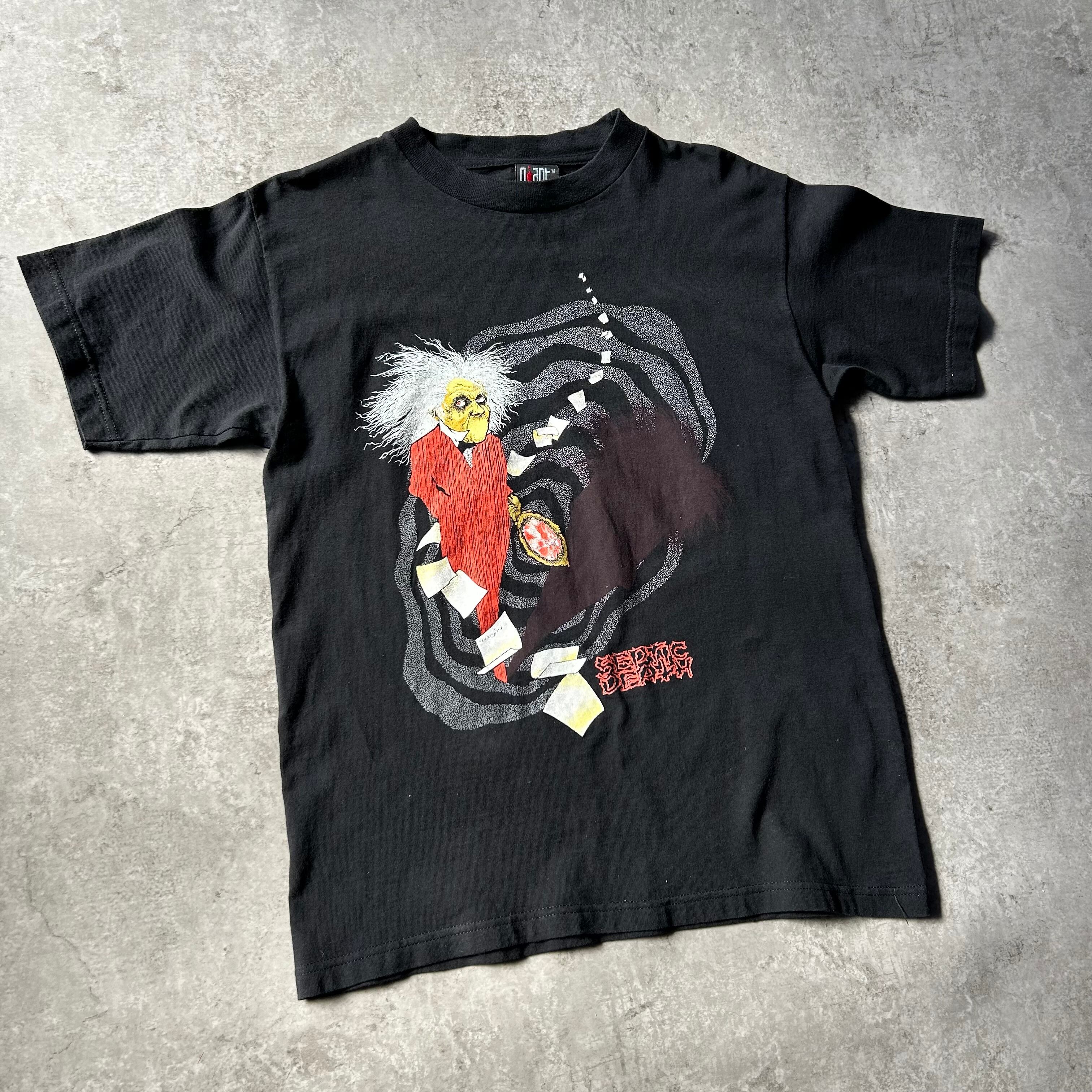 90s セプティックデス バンドtシャツ ブラック M パスヘッド 気違い