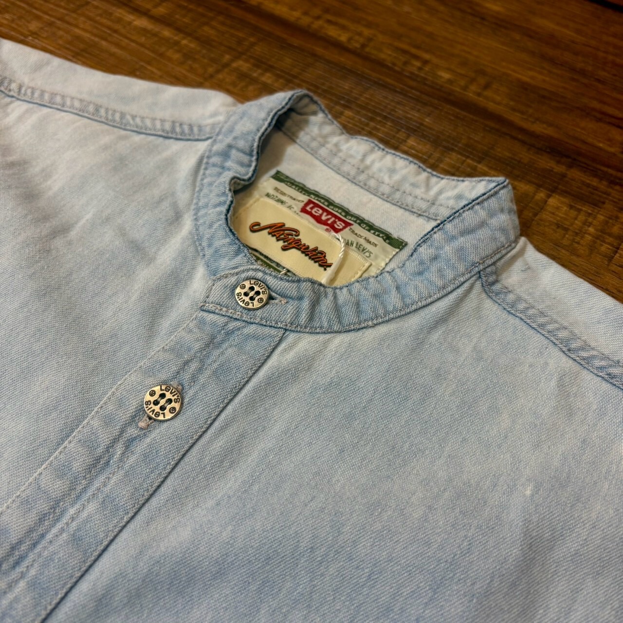 ナスングワム【Nasngwam】Indian motif Denim Shirt　Sサイズ - 4