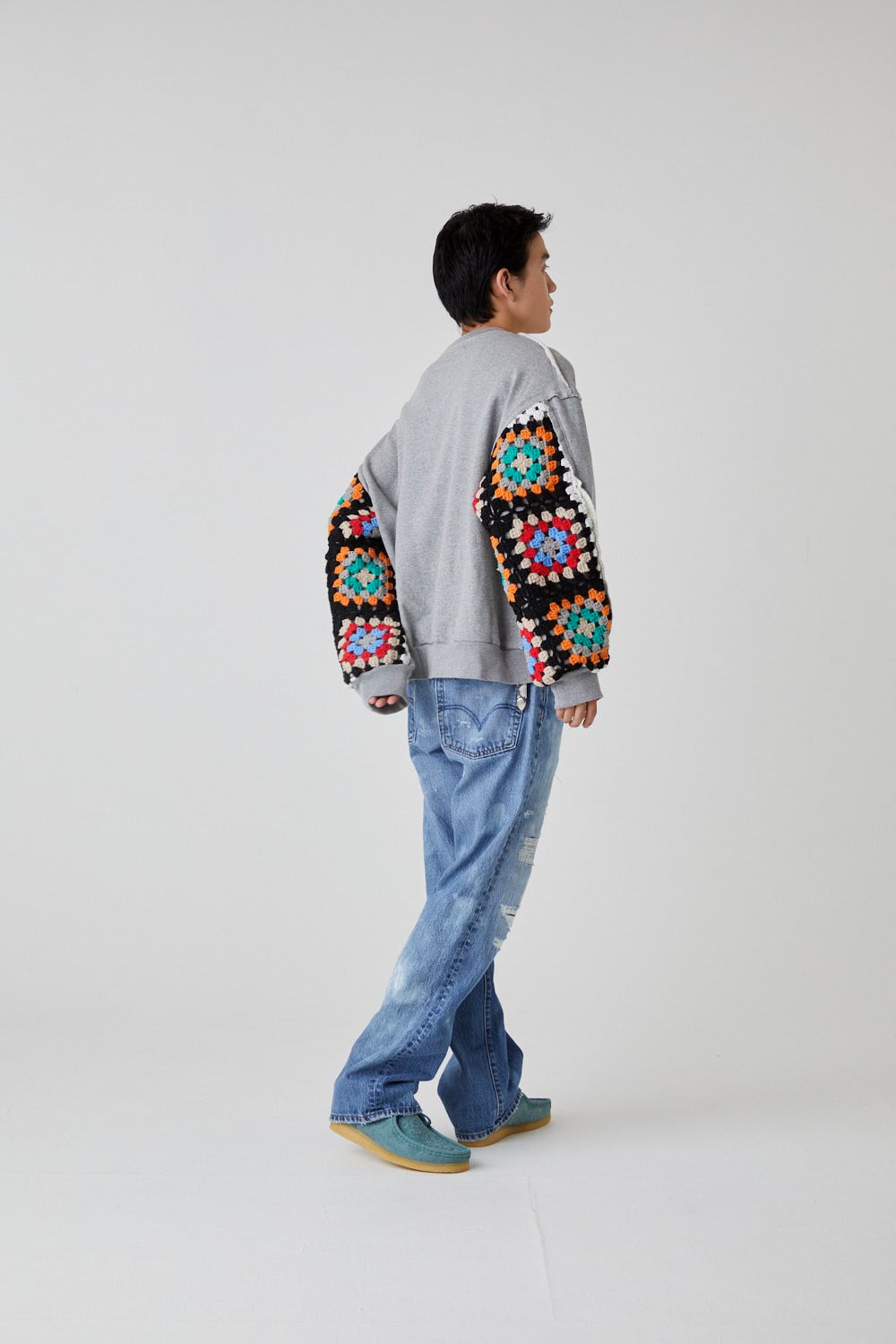 DISCOVERED/ディスカバード/CROCHET SLEEVE SWEAT DISCOVERED / ディスカバード CROCHET SLEEVE SWEAT（スウェット