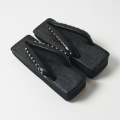 レディース　RumiRock×菱屋カレンブロッソ 黒角草履　スタッズ鼻緒　[F583 F99 F617]