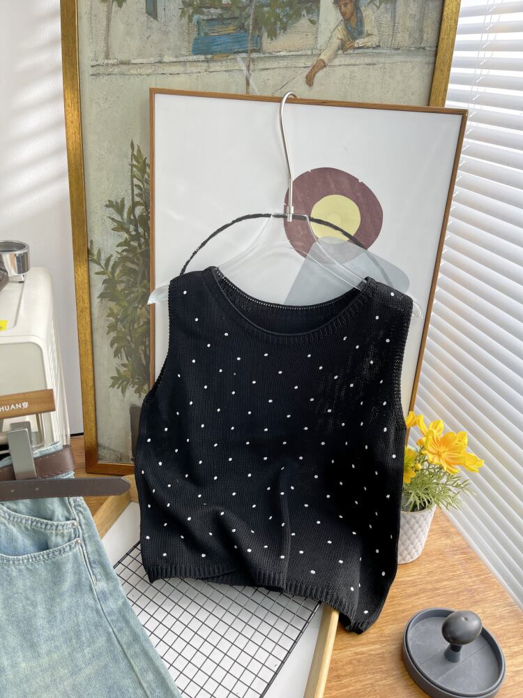 tops】ノースリーブドット柄トップス M24555 | nanastyle