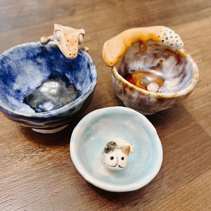 【オーダー品】Mii様専用 レオパ・クレスの湯飲み茶碗とすねこすりのおちょこ