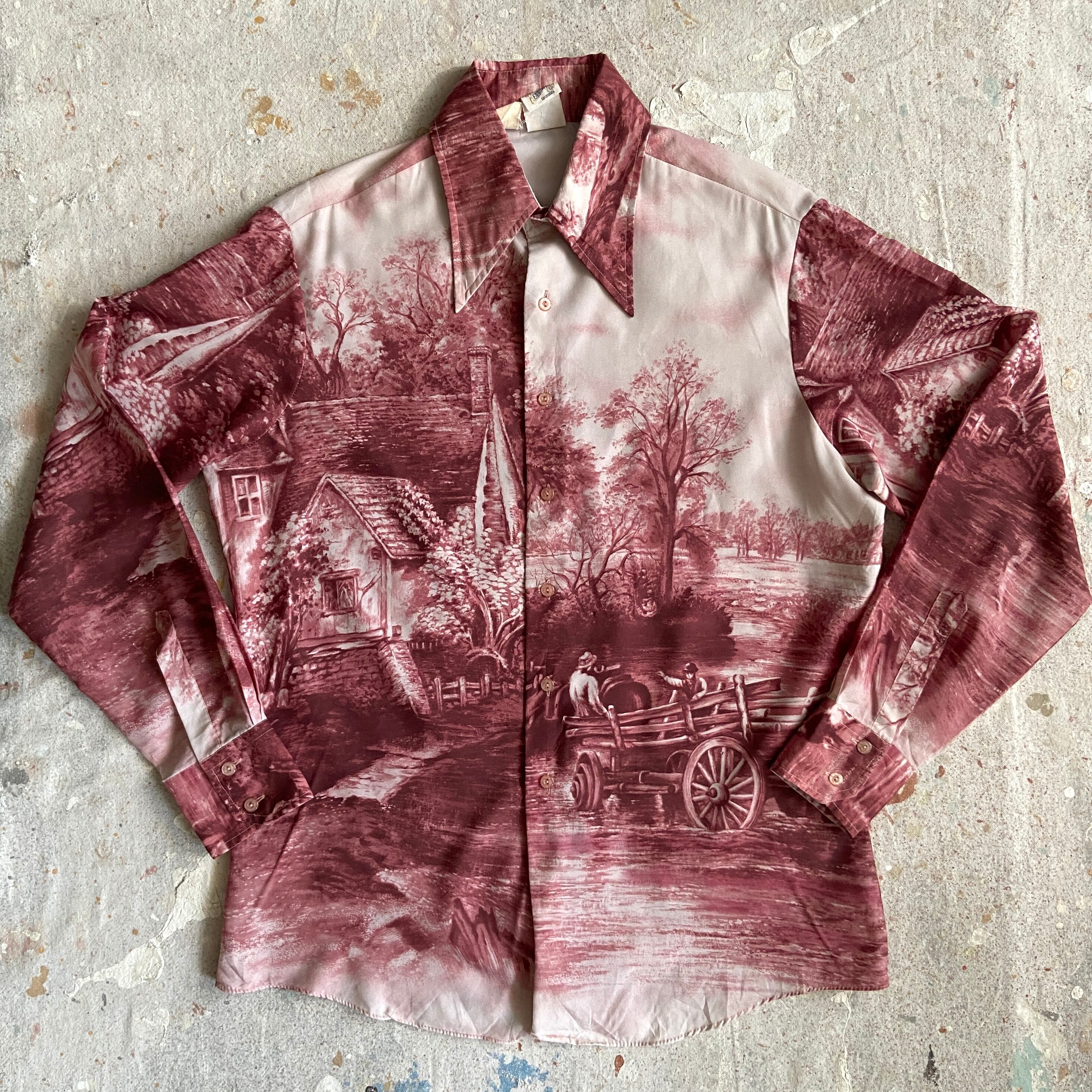 1970s Vintage Kennington L/S Print Shirt L F779