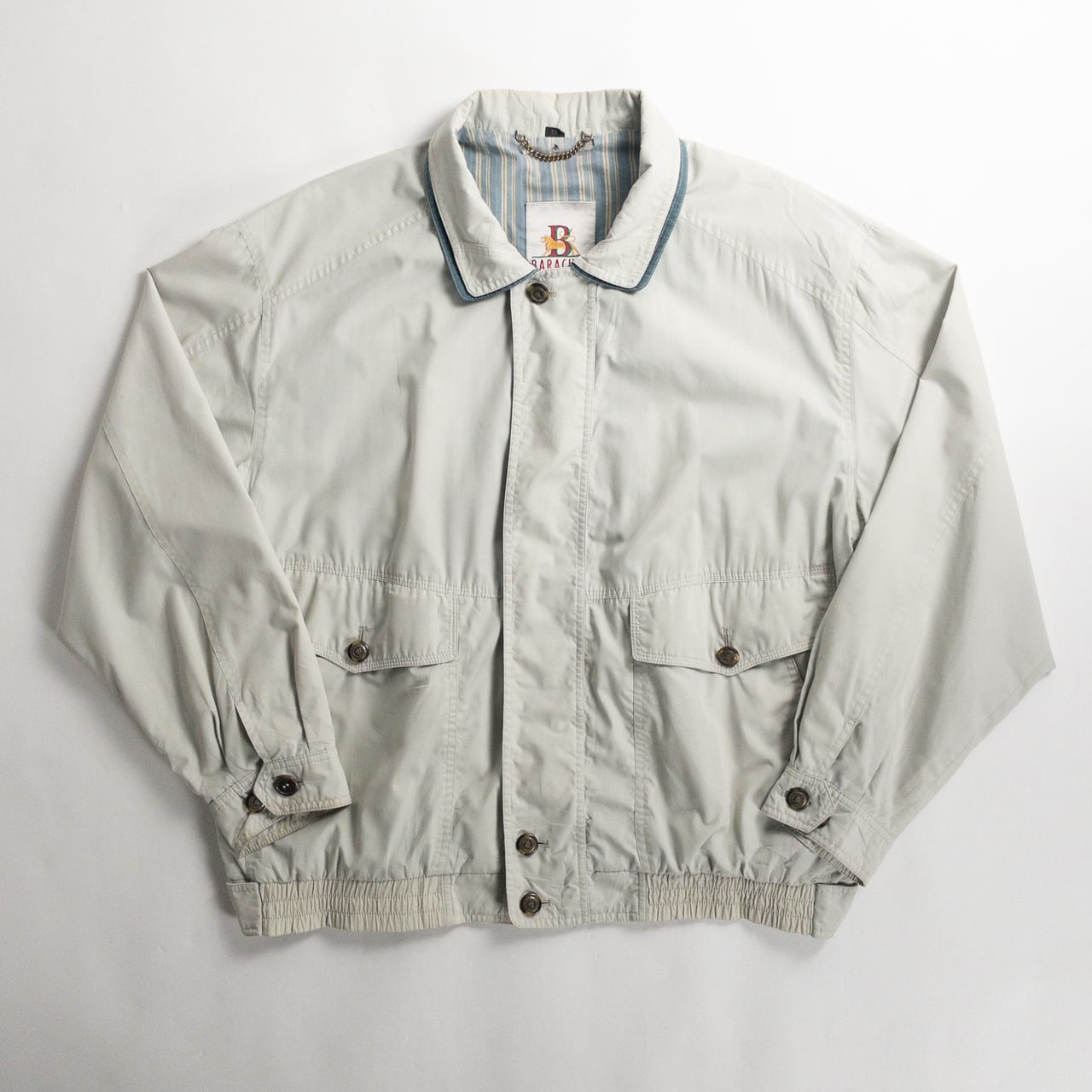 Old "BARACUTA" Light Beige Cotton Poly Zip Jacket