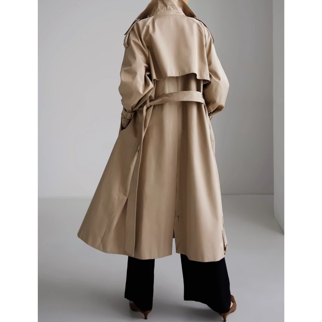 【レースアップロングトレンチコート】P01877