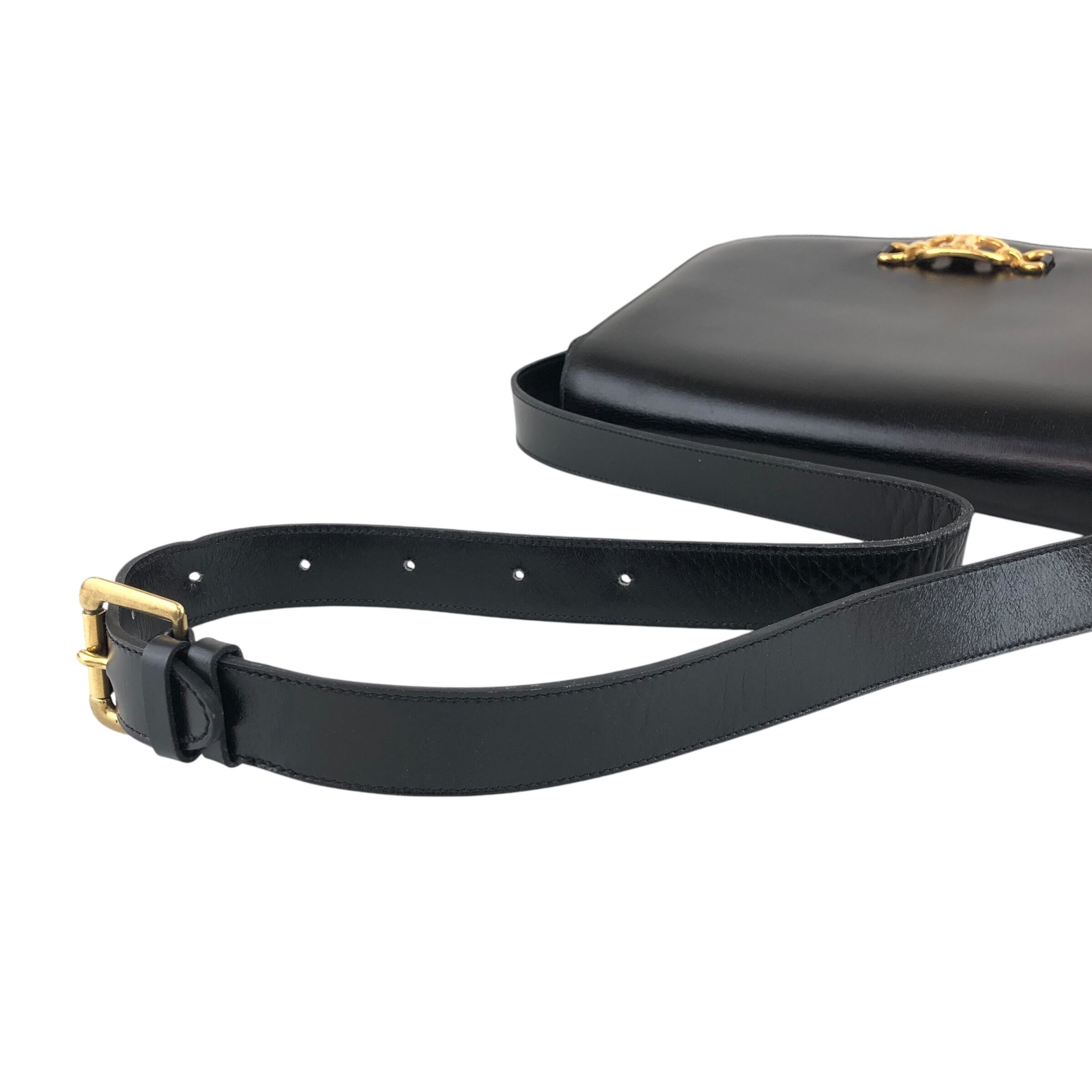 CELINE セリーヌ   ショルダーバッグ ブラック ブラゾン レザー  fxkh5k CELINE セリーヌ ショルダーバッグ ブラック ブラゾン レザー vintage