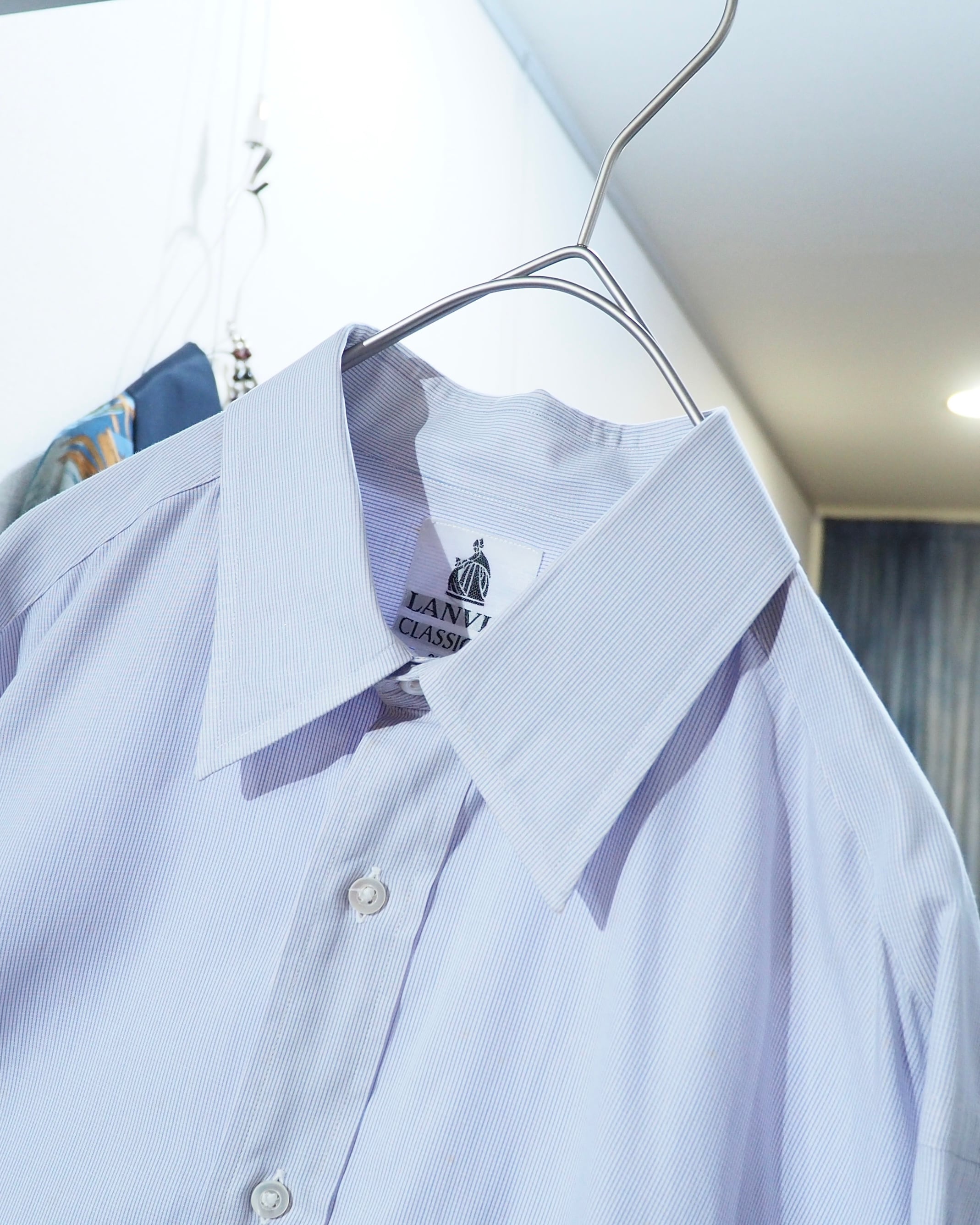 " LANVIN CLASSIQUE " Beautiful Lavender Purple color vintage Dress shirt