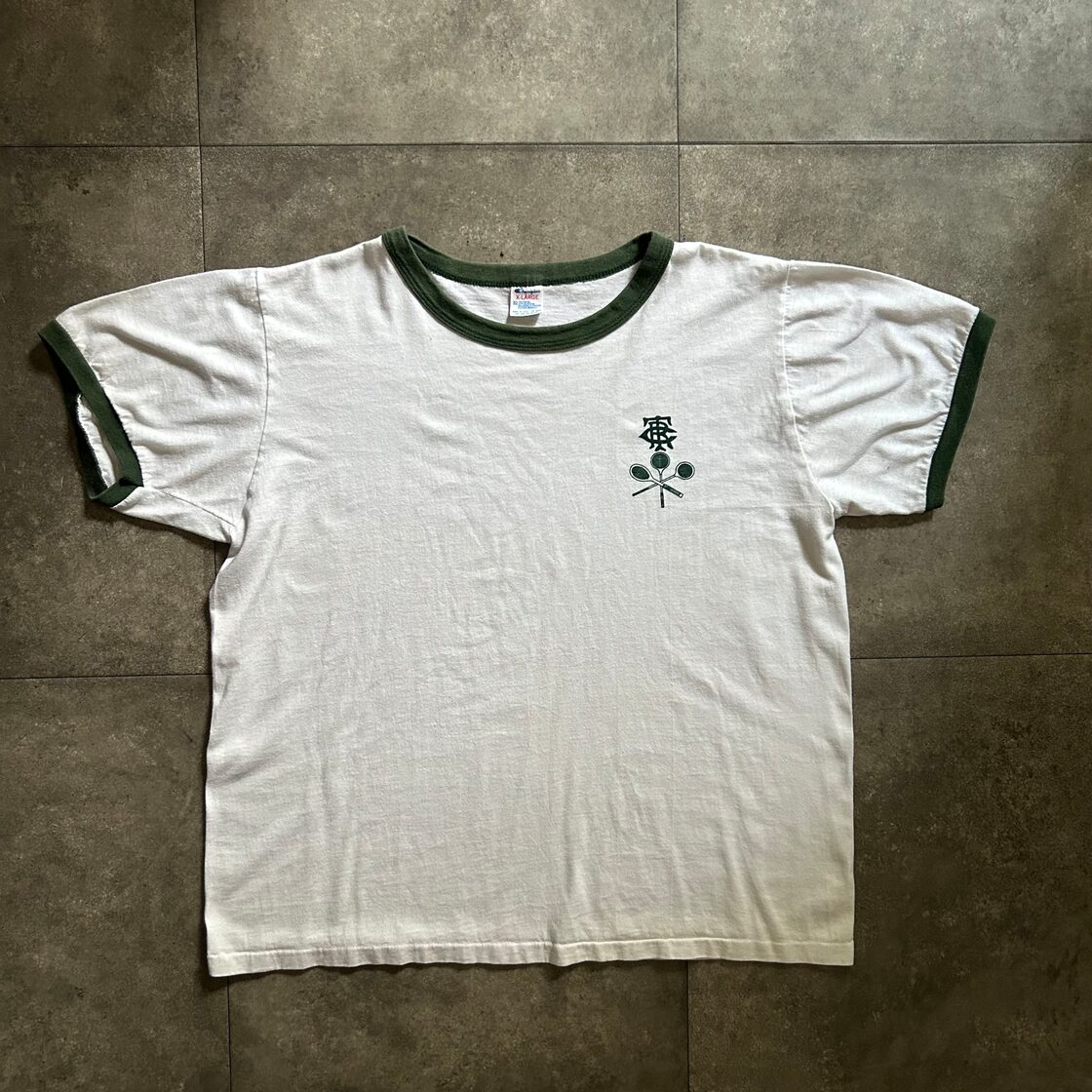 80s チャンピオン リンガーtシャツ USA製 XL ホワイト×グリーン | PAY ID
