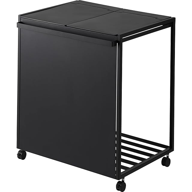 【開封済未使用品】山崎実業tower ゴミ箱45L2分別黒ブラック 分別ゴミ箱 山崎実業 tower タワー 目隠し分別ダストワゴン 45L 2分別