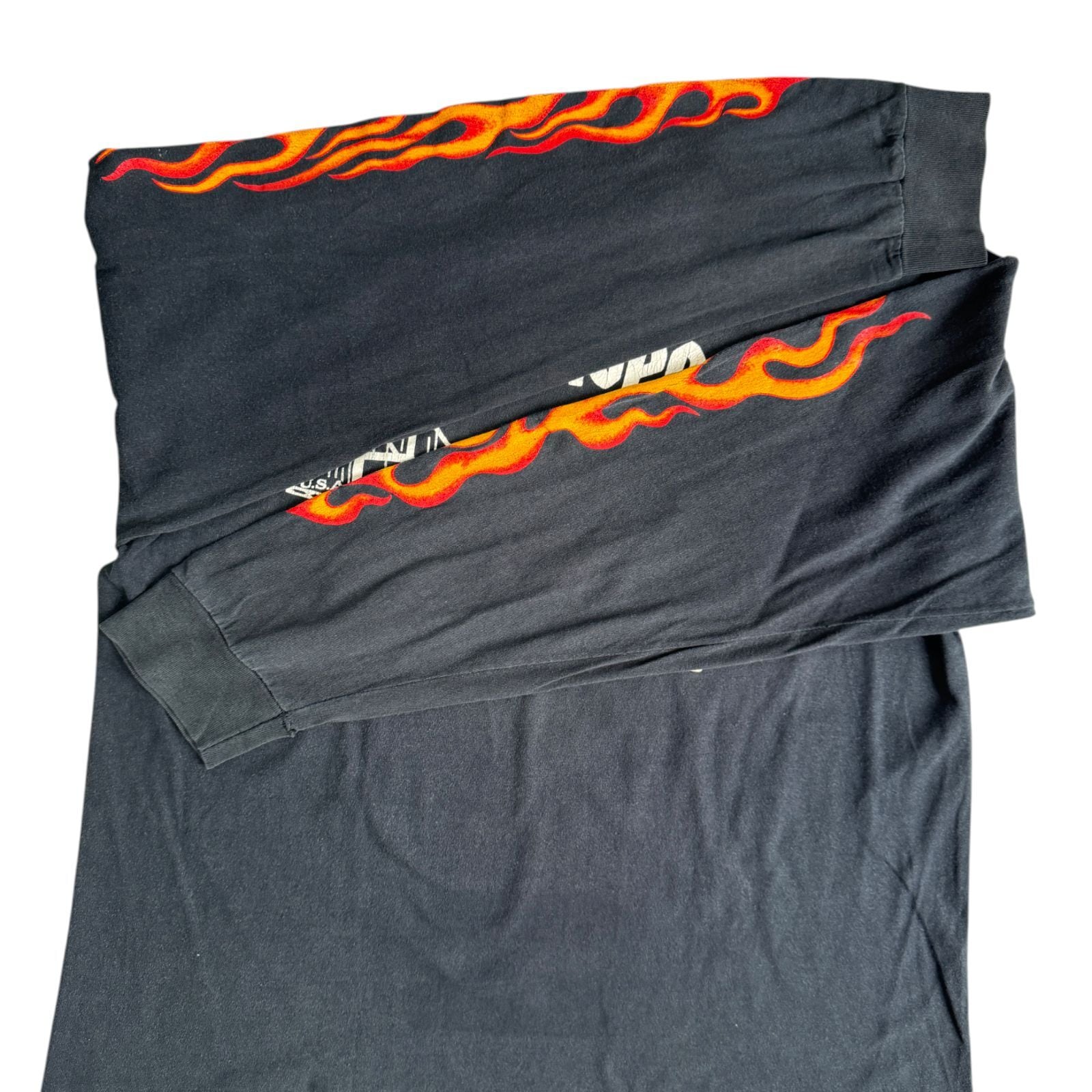 90s Frisco Choppers Flame Sleeve 長袖Tシャツ Lサイズ フリスコ