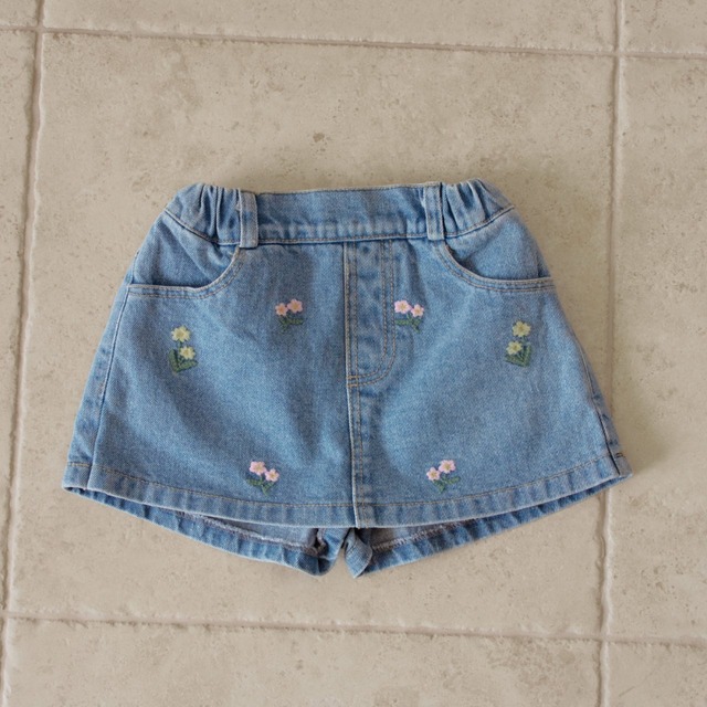 【予約】Flora Denim Skort/ momo ann
