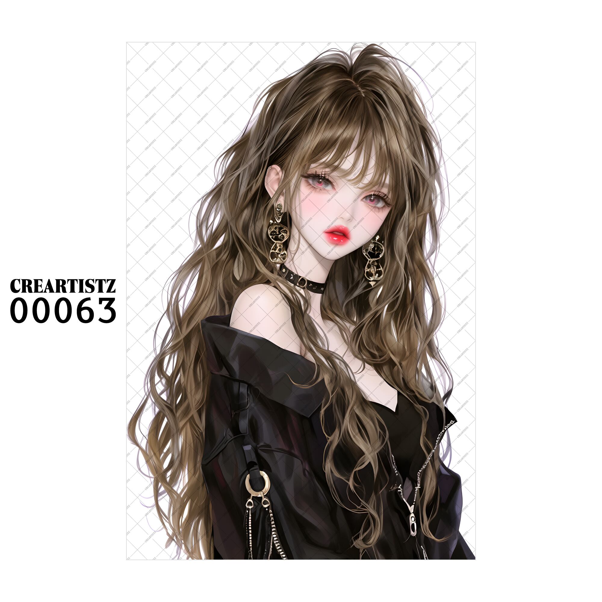 00063 ガール キュート オリジナル ペーパー/ステッカー 4枚セット CREARTISTZ