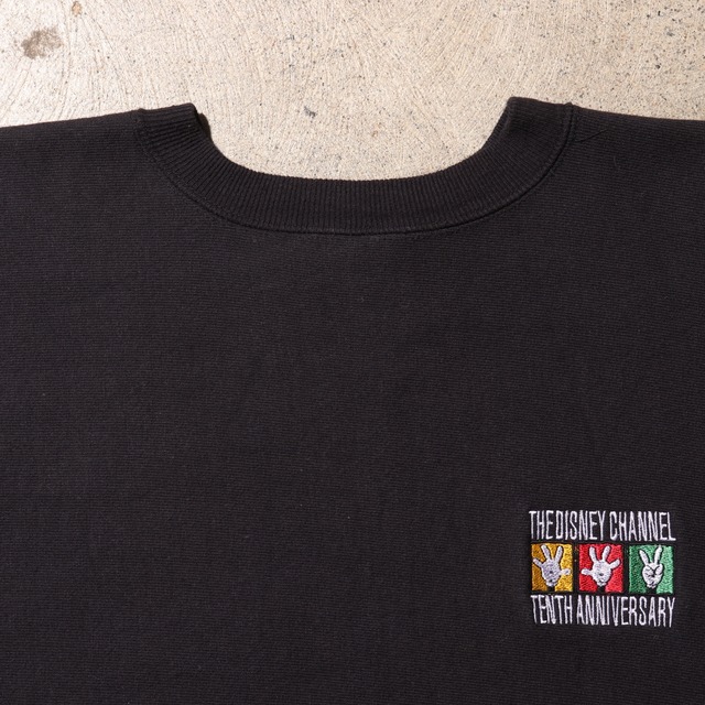 希少 Mint L 90s USA ディズニー リバースウィーブ 黒 ブラック Reverse weave champion disney