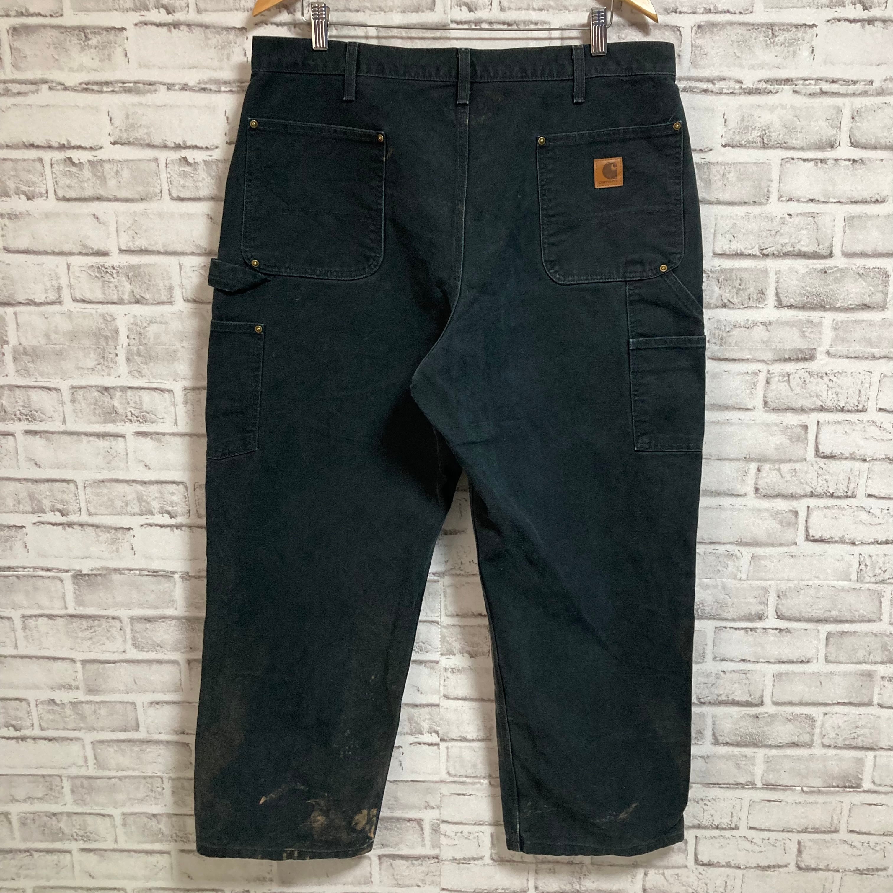 【carhartt】Duck Painter Pants “Double Knee” W38×32 カーハート ダブルニー ペインターパンツ  ワークパンツ ブラック ダック地 ゆるだぼ ビッグシルエット オーバーサイズ アメリカ USA 古着