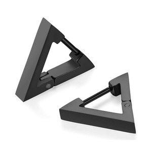 【在庫処分】ALOHAMONI (アロハモニ) 三角ピアス トライアングル 三角 三角形 フープピアス ステンレス 金属アレルギー対応 両耳 2個セット 中折れ デザイン 小ぶり 軽量 シンプル リング フープ ピアス 韓国 オルチャン レディース メンズ ユニセックス