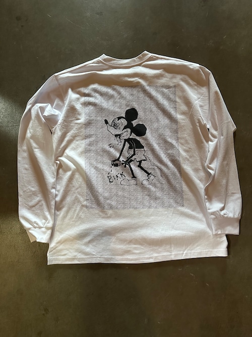 J RAT L/S TEE BACK PRINT WHITE