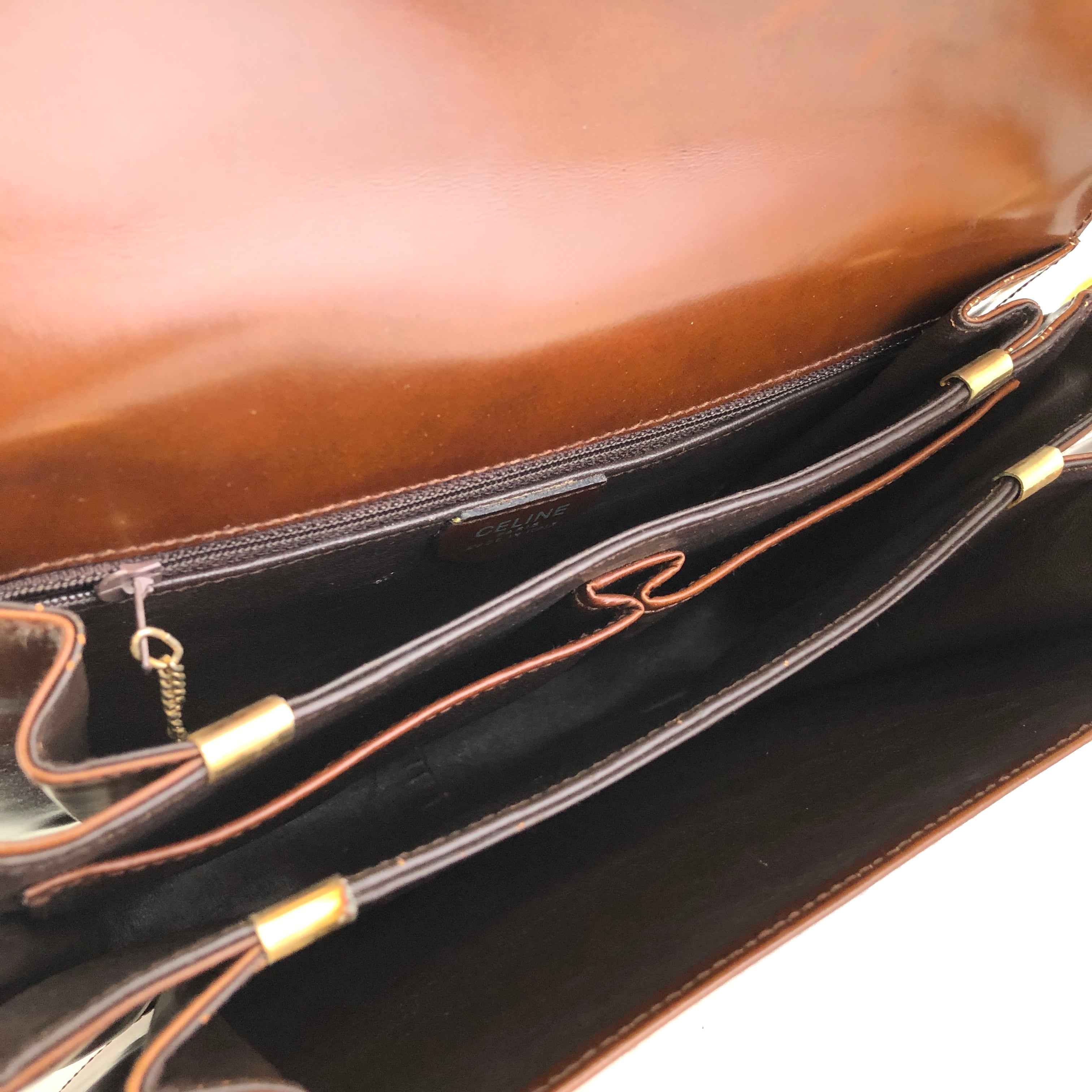 CELINE セリーヌ メダルモチーフ スエード×レザー ショルダーバッグ